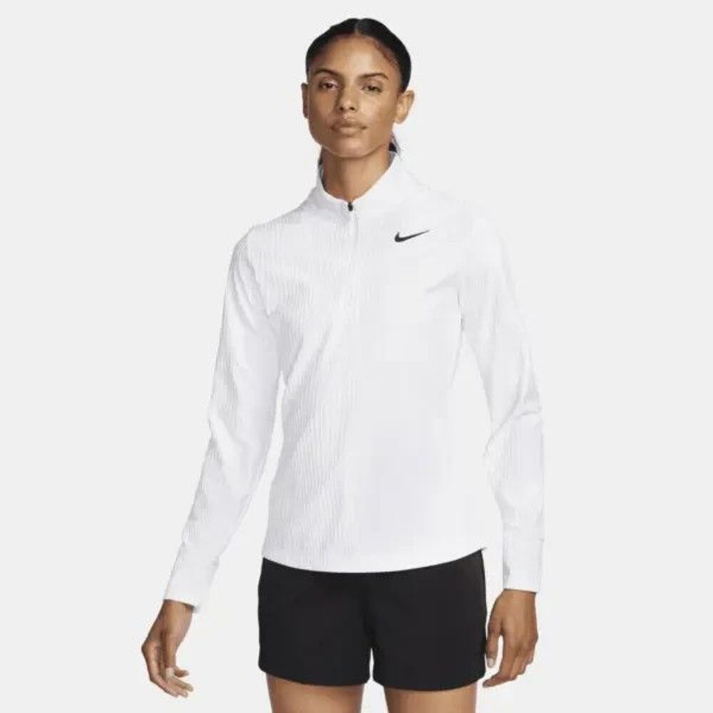 Nike Women's Dri-Fit ADV Tour 1/2 Zip Long Sleeve Golf Top Medium White